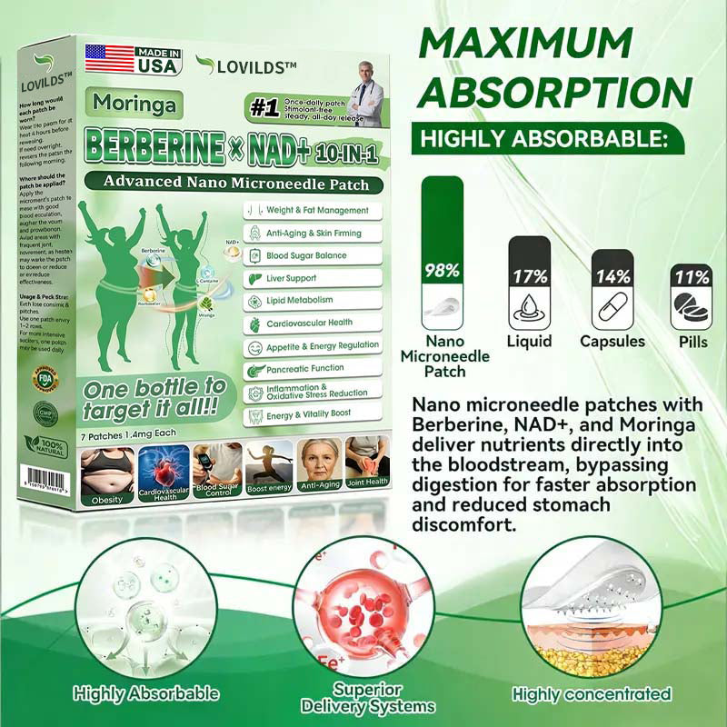 🇺🇸 𝐎𝐟𝐟𝐢𝐜𝐢𝐚𝐥 𝐔𝐒 𝐒𝐭𝐨𝐫𝐞 | 🧑‍⚕️🩺 Doctor-Recommended Daily Metabolic Support LOVILDS® 10-in-1 Moringa · Berberine + NAD+ Nano Patch