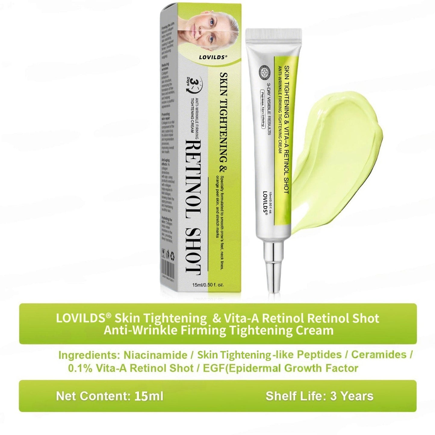 🧠👨‍⚕️Made and shipped from the USA 💫Lovilds® Botin & Vita-A Retinol Shot Wrinkle-Lift Tightening cream - Last Day Promotion 50% OFF